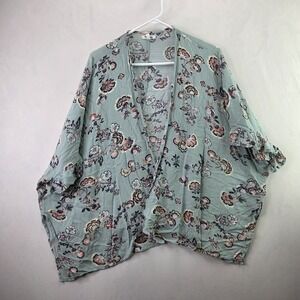 Womens floral Print V Neck Dress Large Kimono